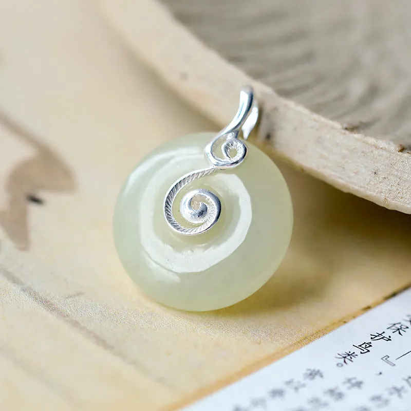 Natural Jade Pendant Nephrite Silver Pendant ZPT123