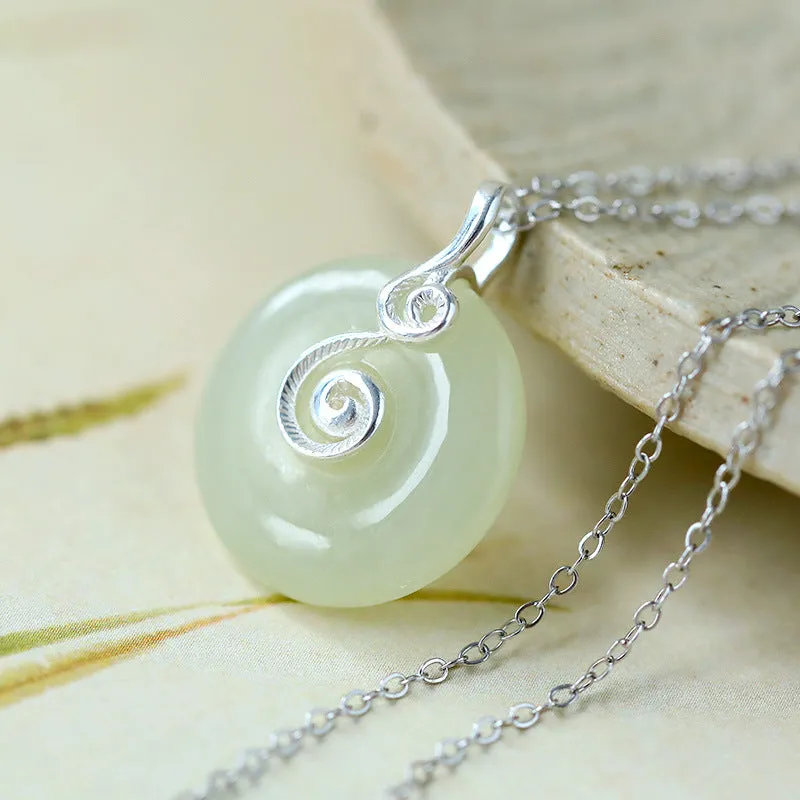 Natural Jade Pendant Nephrite Silver Pendant ZPT123