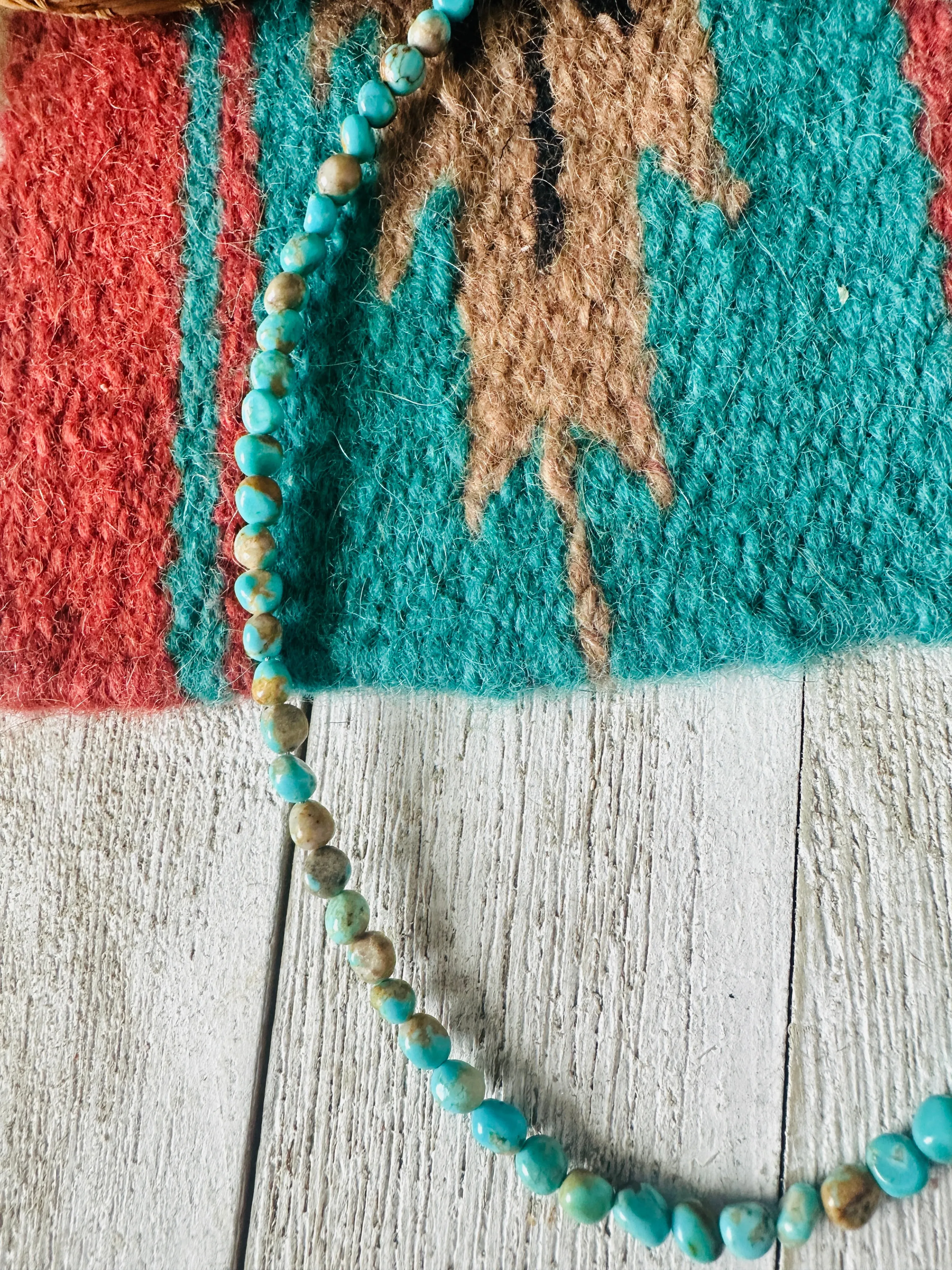 Navajo Turquoise & Sterling Silver Beaded Necklace