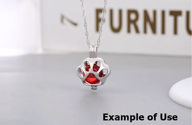 Necklace Pendant Blank Setting Puppy Paw Charm 16x23mm Sterling Silver Fine 925 For One Bead No Prong DIY Jewelry Finding Wholesale 1pc