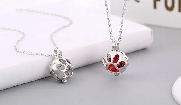 Necklace Pendant Blank Setting Puppy Paw Charm 16x23mm Sterling Silver Fine 925 For One Bead No Prong DIY Jewelry Finding Wholesale 1pc