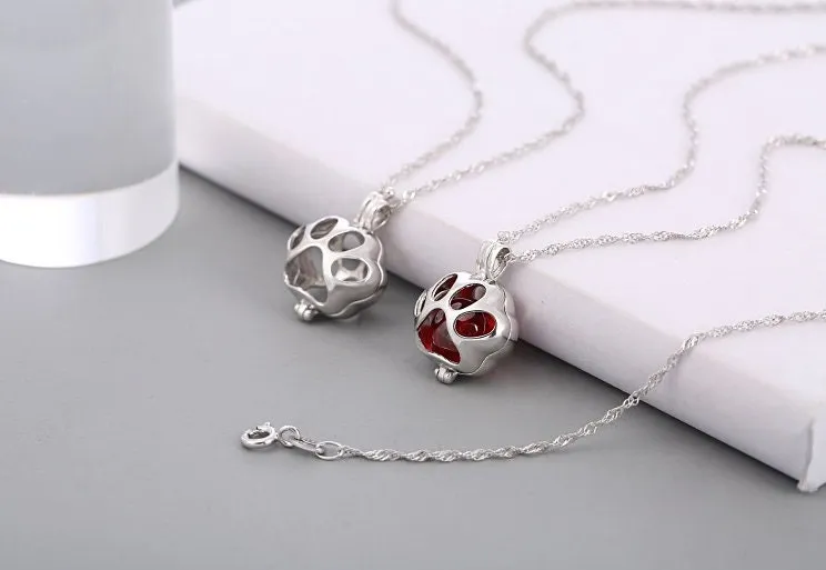 Necklace Pendant Blank Setting Puppy Paw Charm 16x23mm Sterling Silver Fine 925 For One Bead No Prong DIY Jewelry Finding Wholesale 1pc