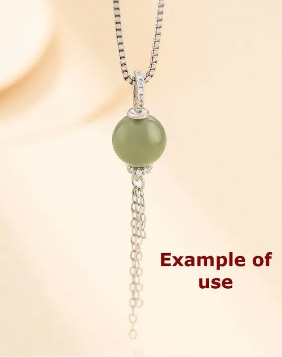 Necklace Pendant Setting Blank 8-12mm 1pc 0.6g 925 Sterling Silver 2 Caps For 1 Pearl CZ Semi Mount Wholesale Available