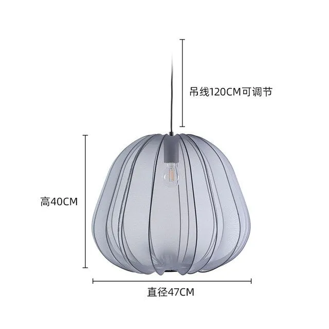 Nordic Led Chandelier Pendant Lights Modern Loft Kitchen Metal Lampshade Fabric Lamps Bedroom Living Room Decoration Lighting