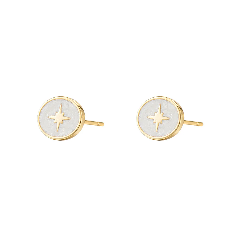 North Star and Opal Stud Earrings