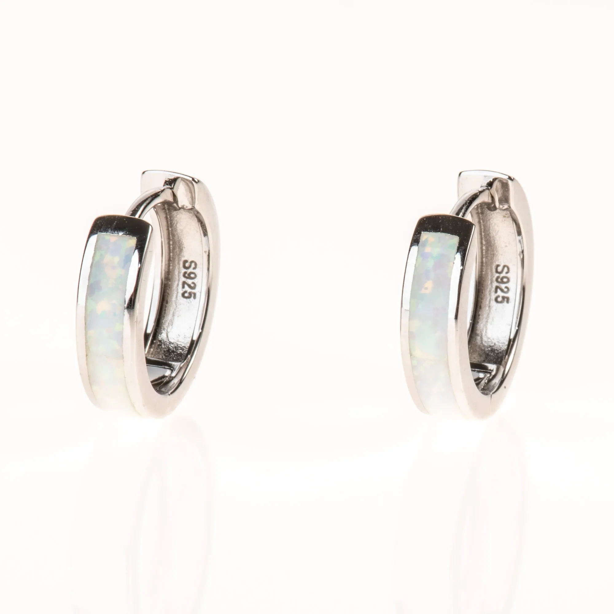 Opal Huggie Hoop Earrings