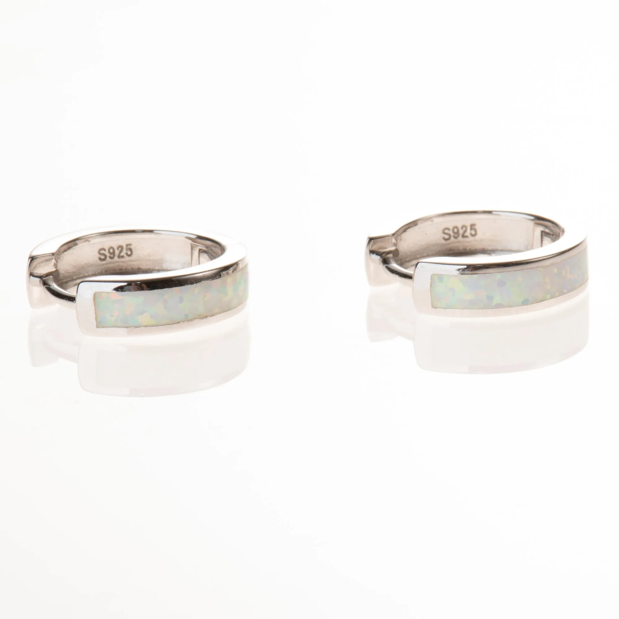 Opal Huggie Hoop Earrings