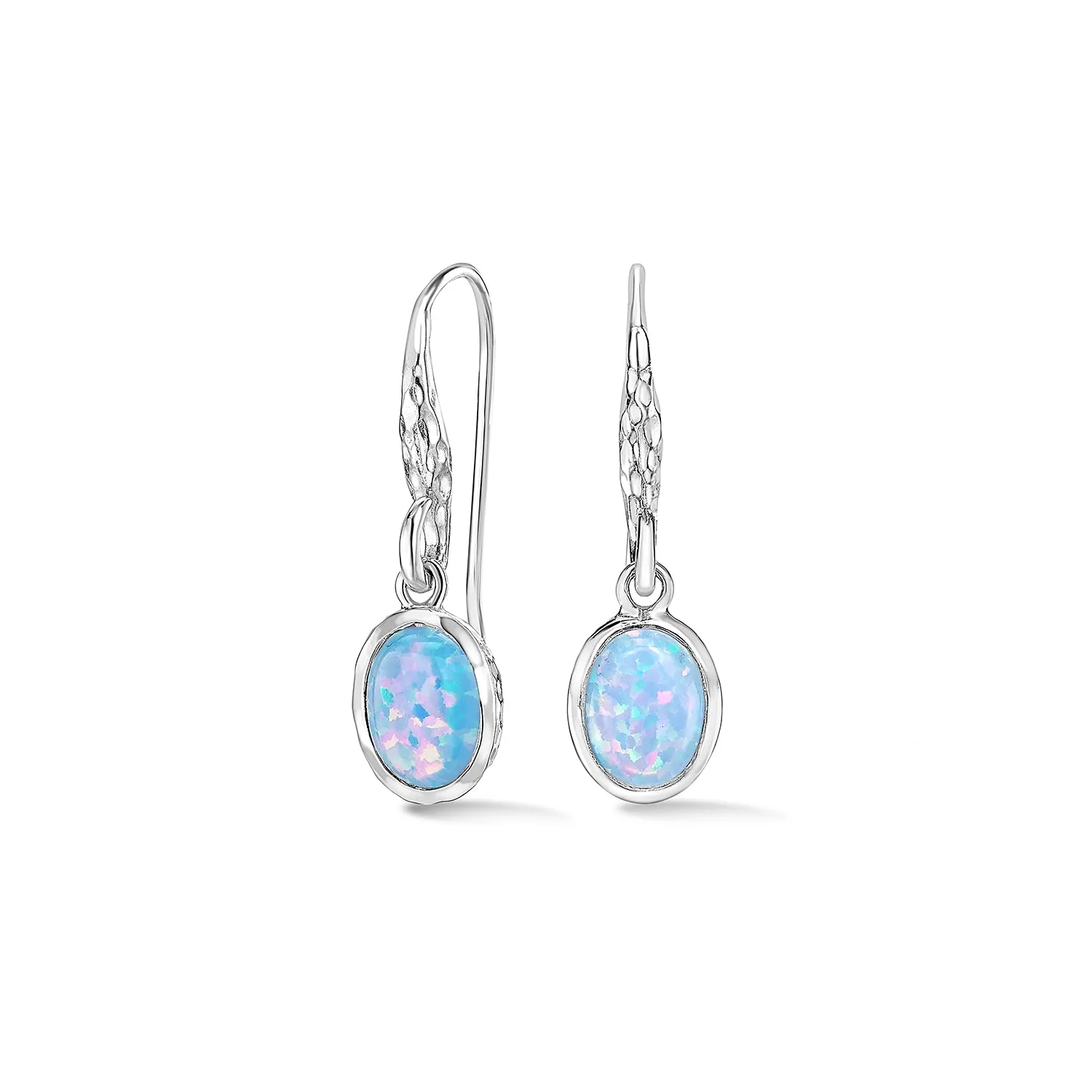 Oval Opal Array Drop Earrings