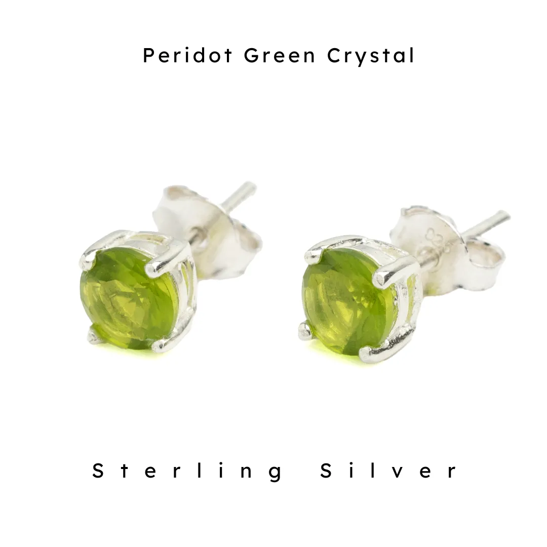 Peridot Green Crystal Post Earrings by Nickel Smart®