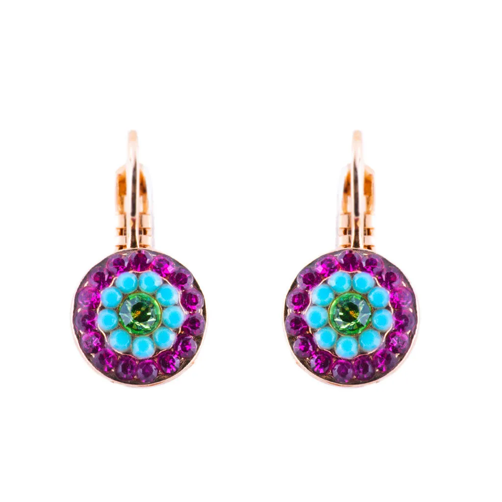 Petite Pavé Round Leverback Earrings in "Rainbow Sherbet" *Preorder*