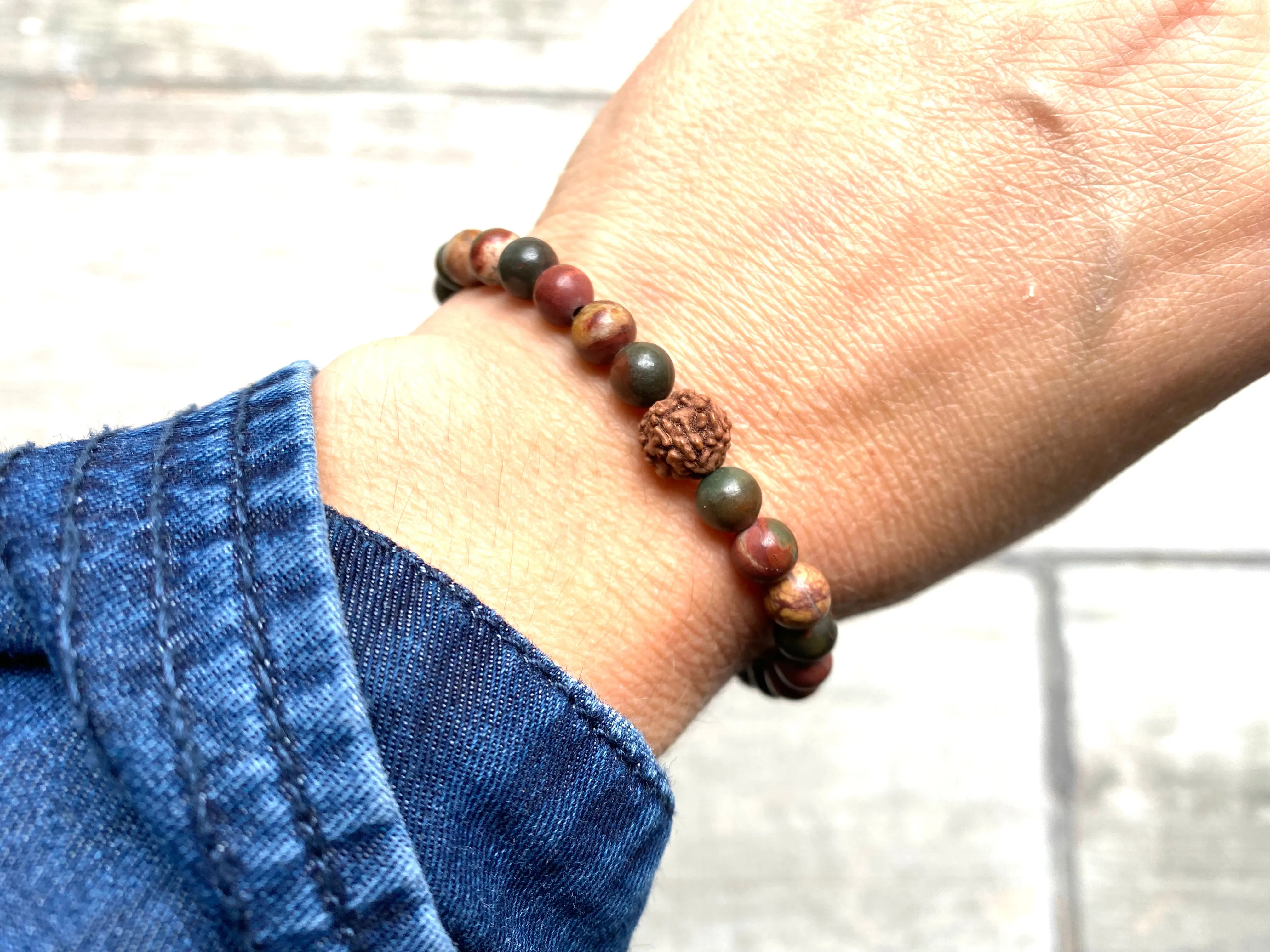 Picasso Jasper Crystal Diffuser Bracelet