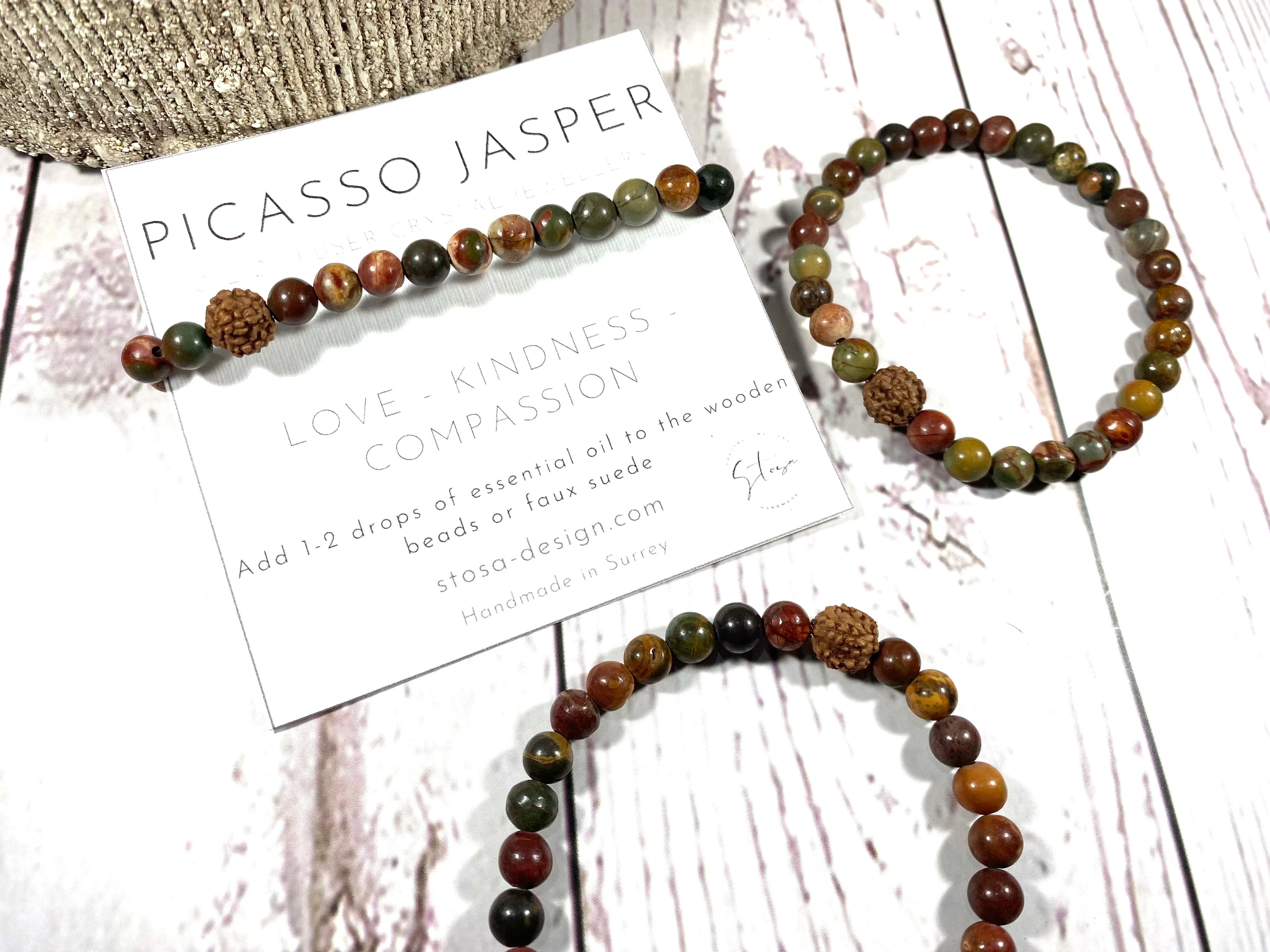 Picasso Jasper Crystal Diffuser Bracelet