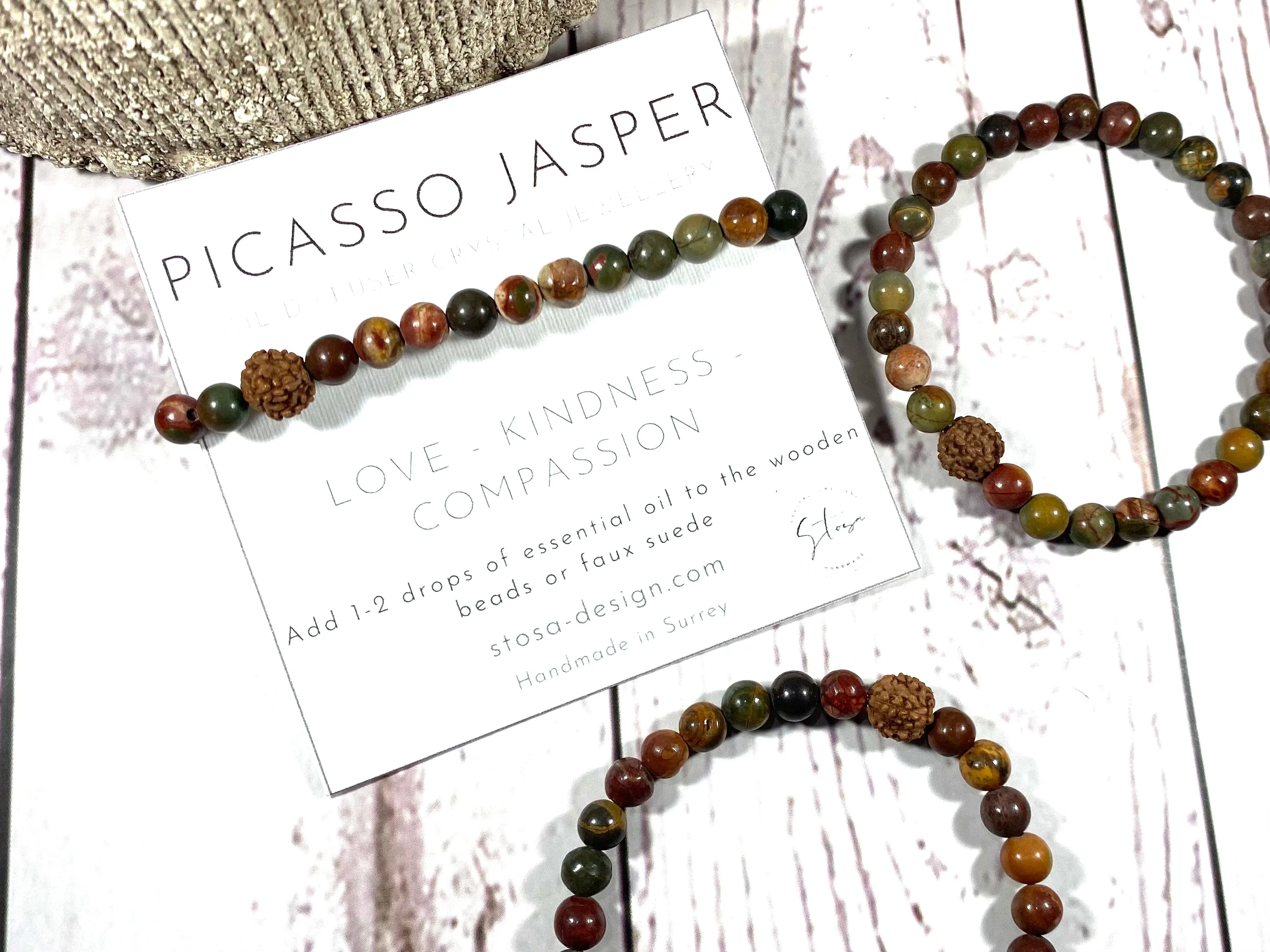 Picasso Jasper Crystal Diffuser Bracelet