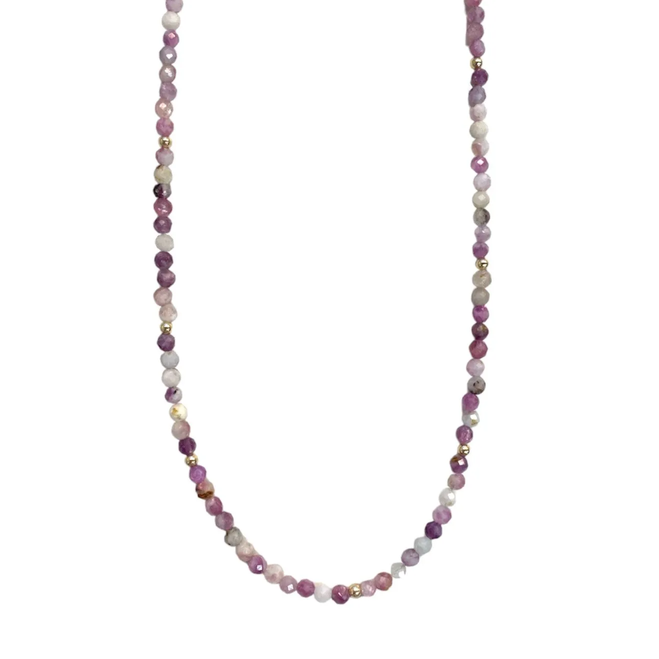 Purple Mica Beaded Necklace