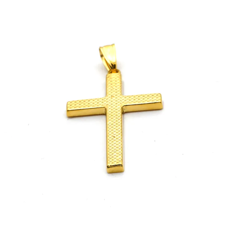 Real Gold Big Cross Pendant 7701 P 1673