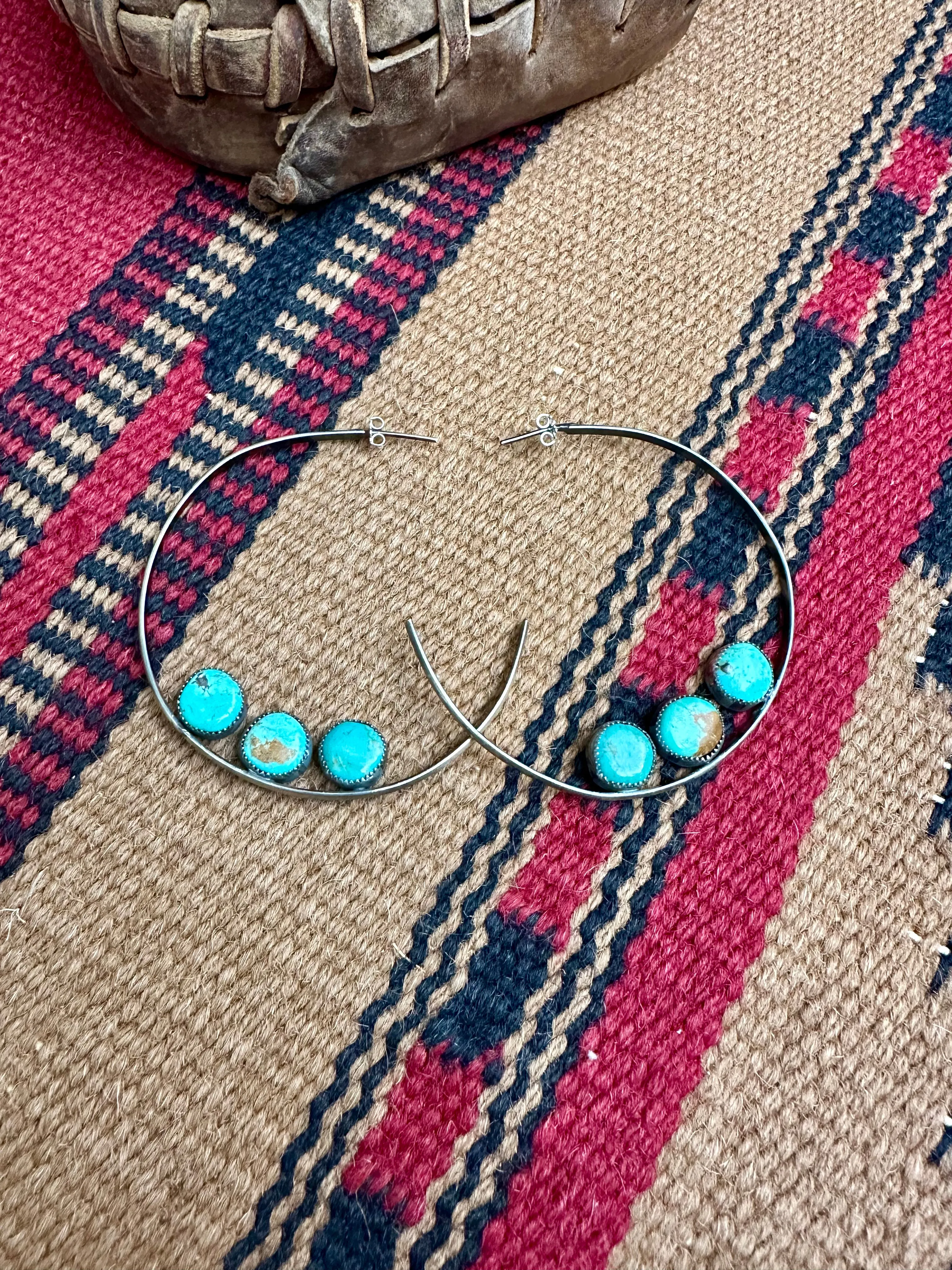 Red Cloud Hoop Earrings