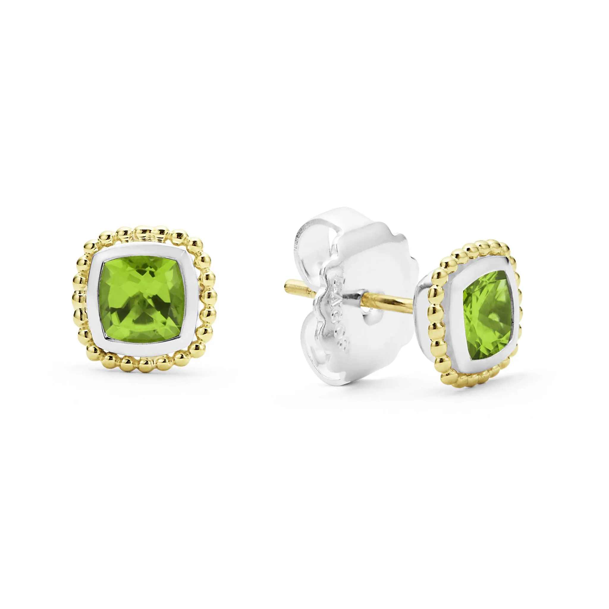 Rittenhouse Two-Tone Peridot Stud Earrings