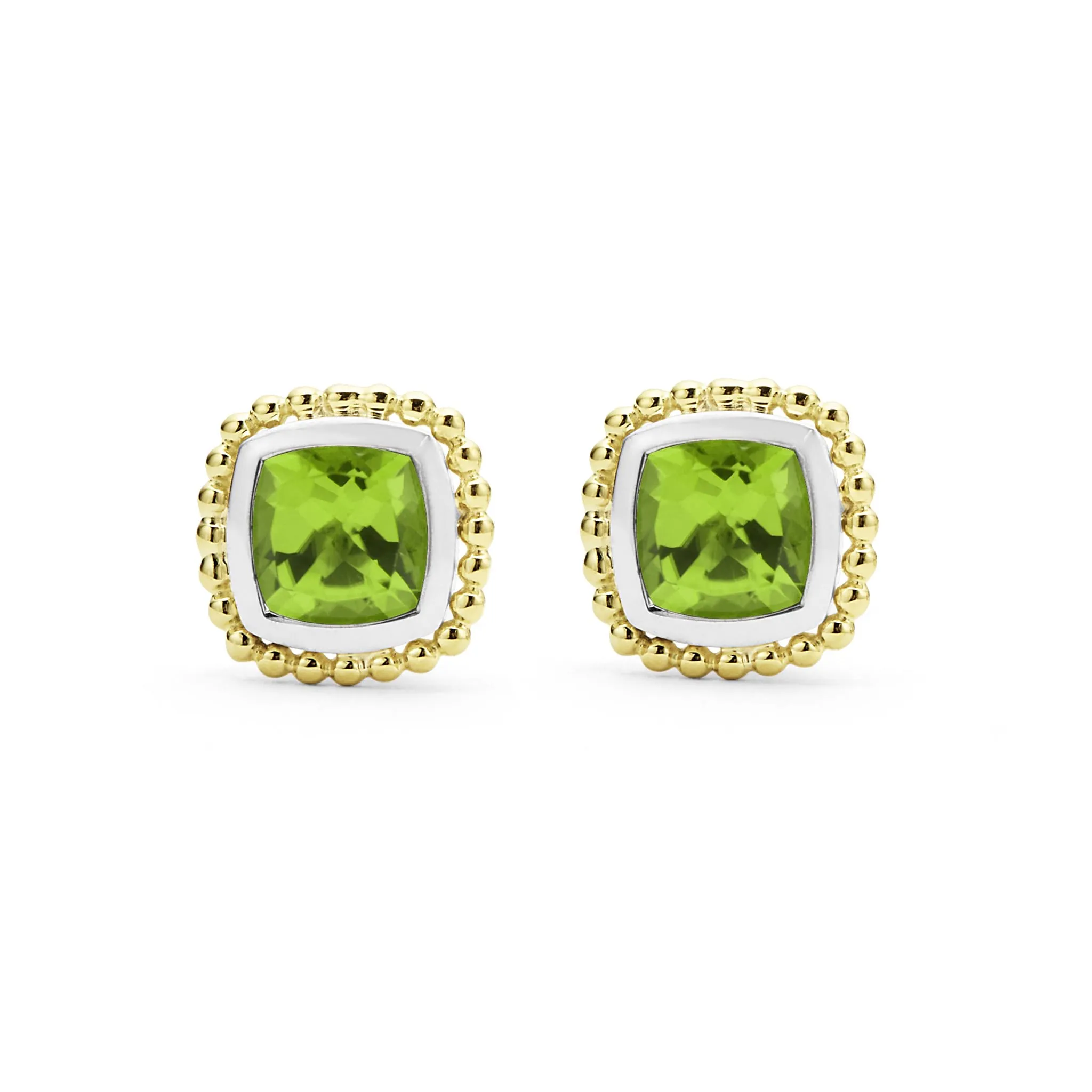 Rittenhouse Two-Tone Peridot Stud Earrings