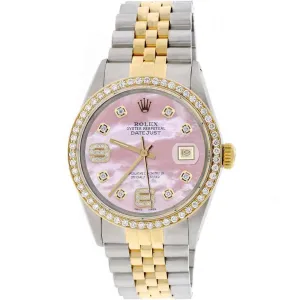 Rolex Datejust 2-Tone Gold/Steel 36mm Jubilee w/Pink MOP Diamond Dial &amp; Bezel TFJ-142508022