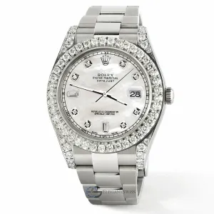 Rolex Datejust 41 126300 4.4CT Diamond Bezel/Lugs/White MOP Dial,  TFJ-142508763