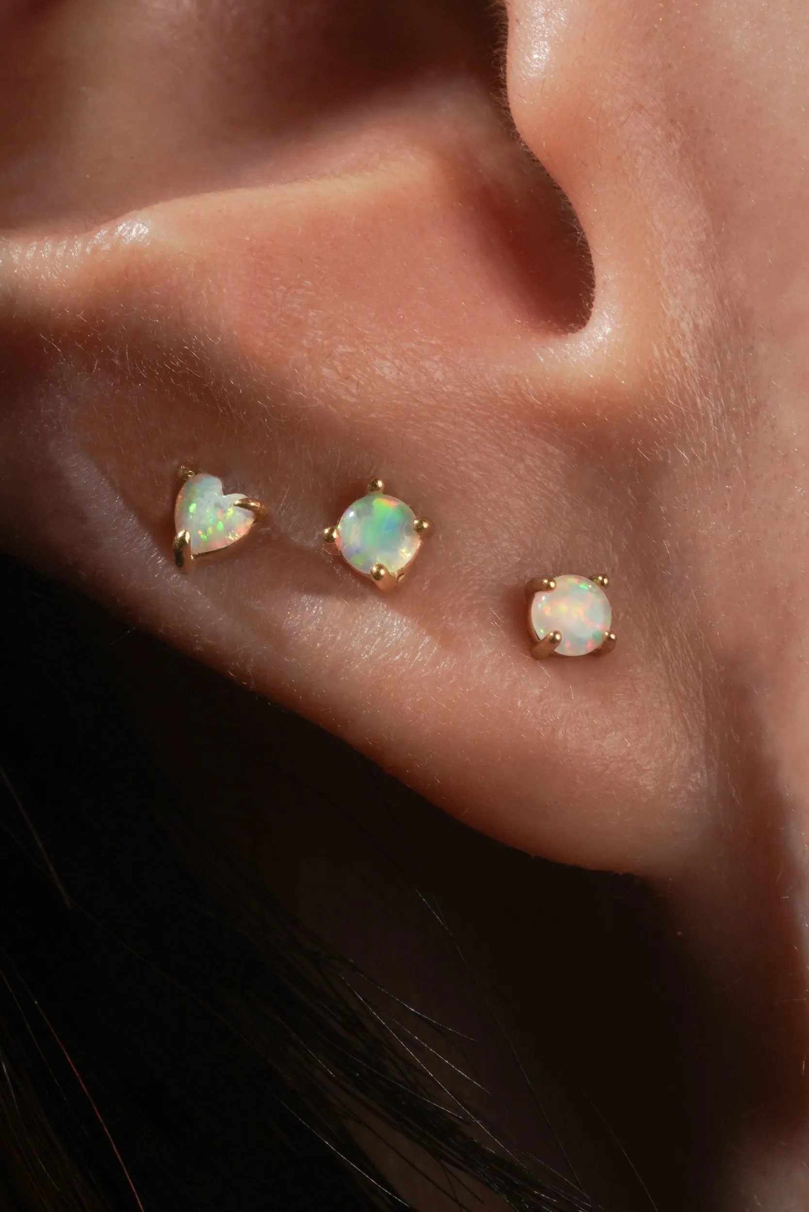 Round Opal Studs (Pair)