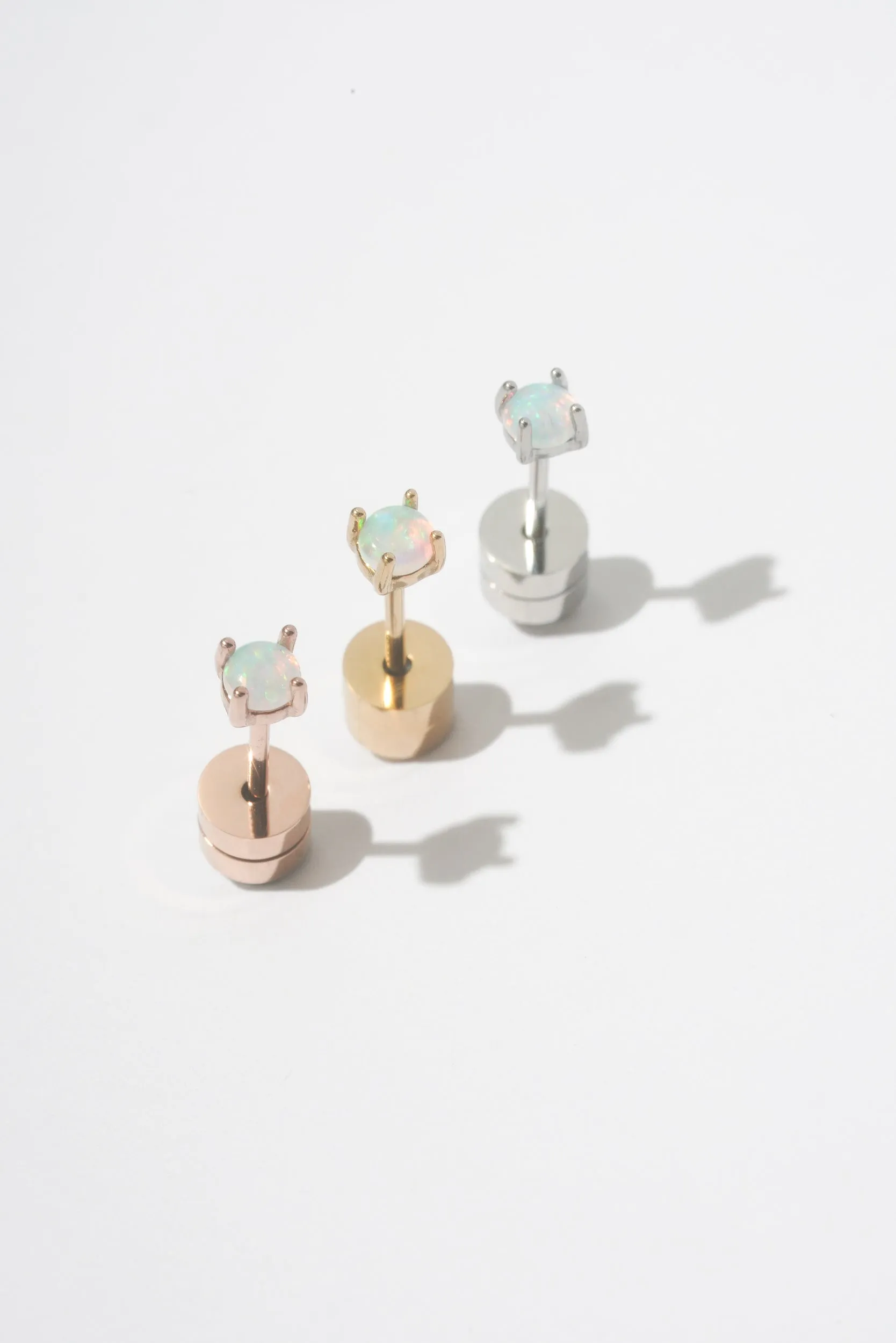 Round Opal Studs (Pair)