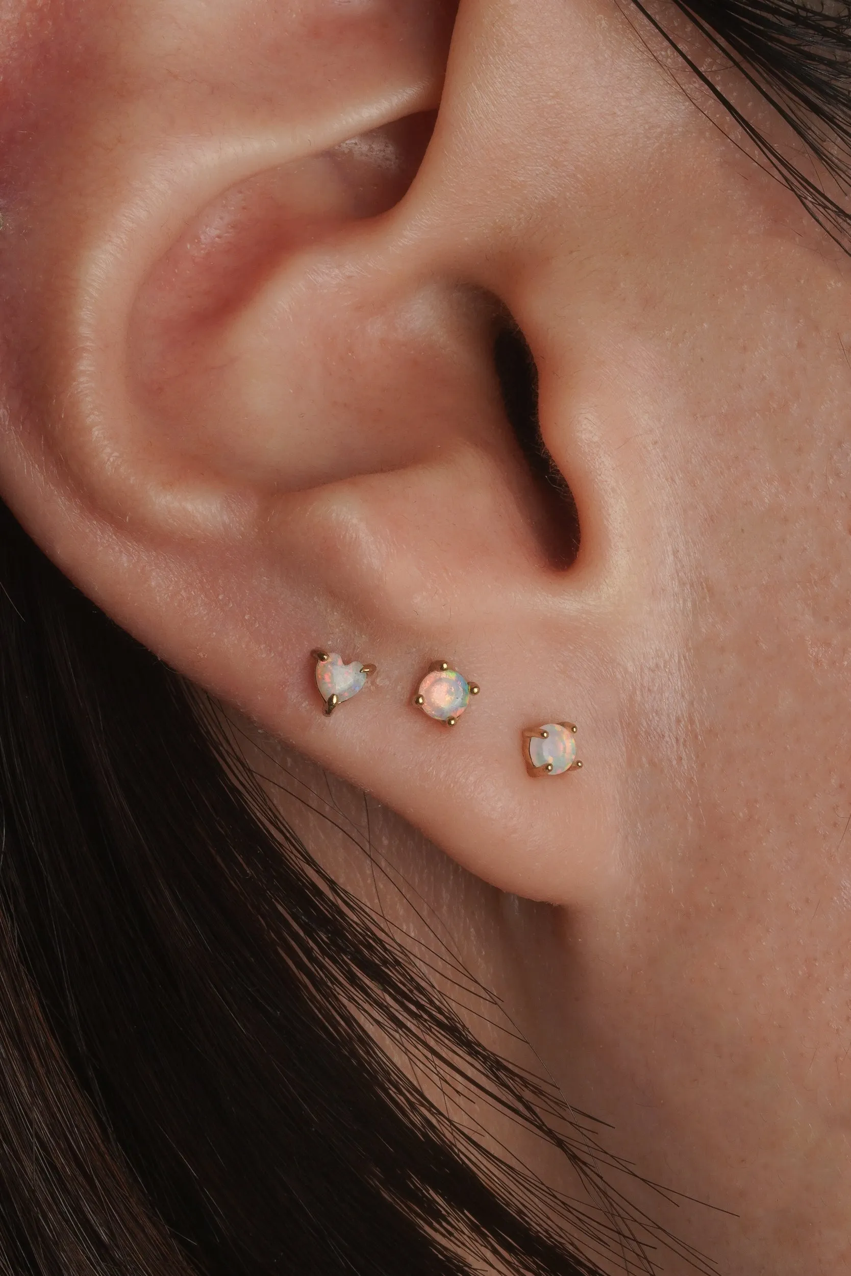 Round Opal Studs (Pair)