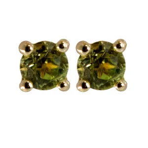 Round Peridot Earrings 3mm