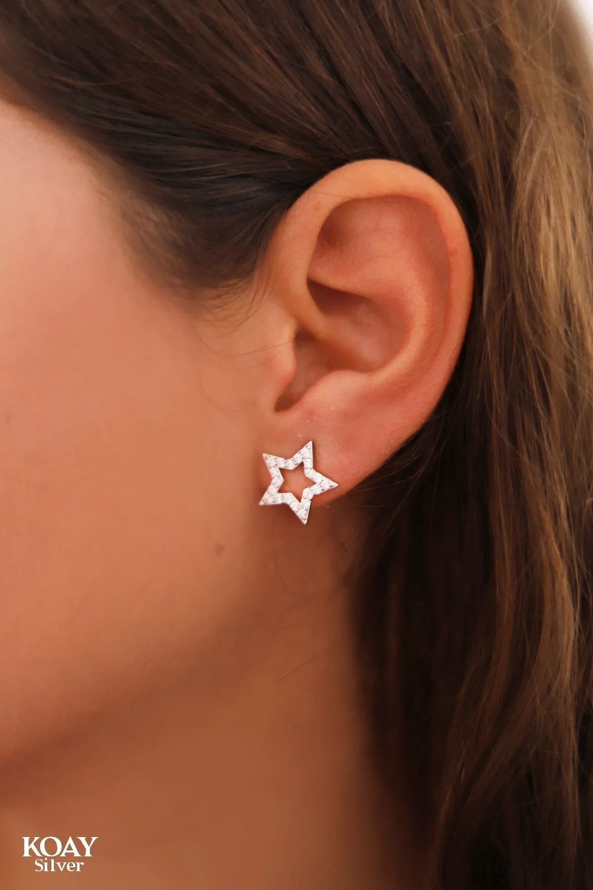 S Zircon Star Earring