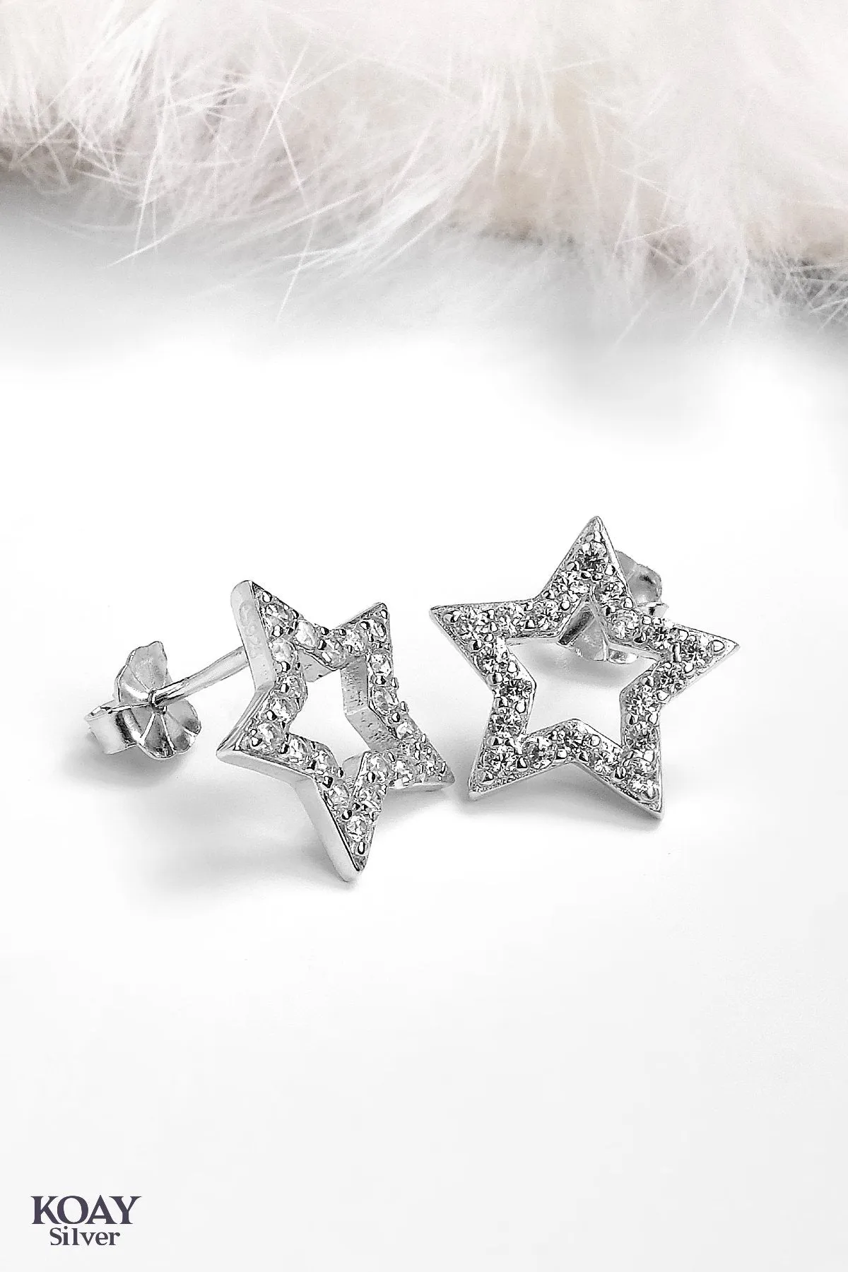 S Zircon Star Earring