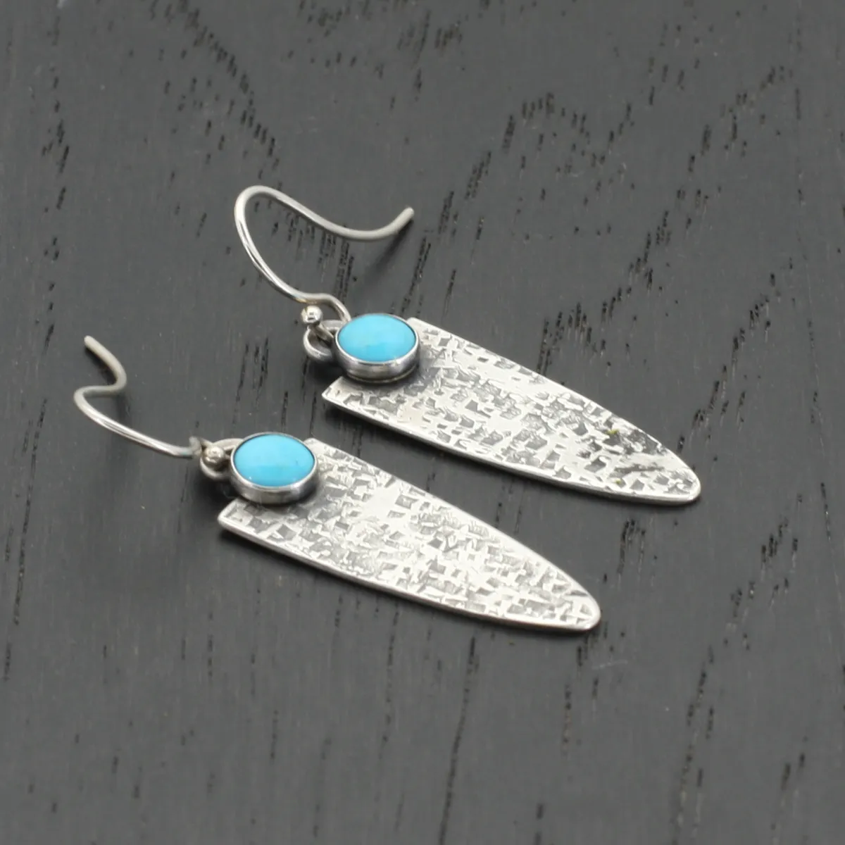 Silver and Turquoise Earrings - RAW Texture