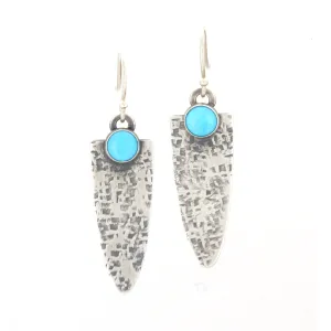 Silver and Turquoise Earrings - RAW Texture