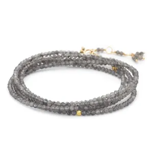 Slate Moonstone Wrap Bracelet - Necklace