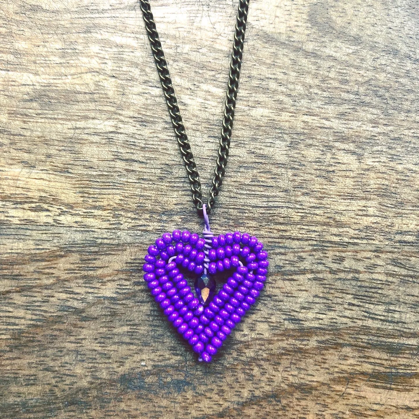 Small Beaded Heart Necklace