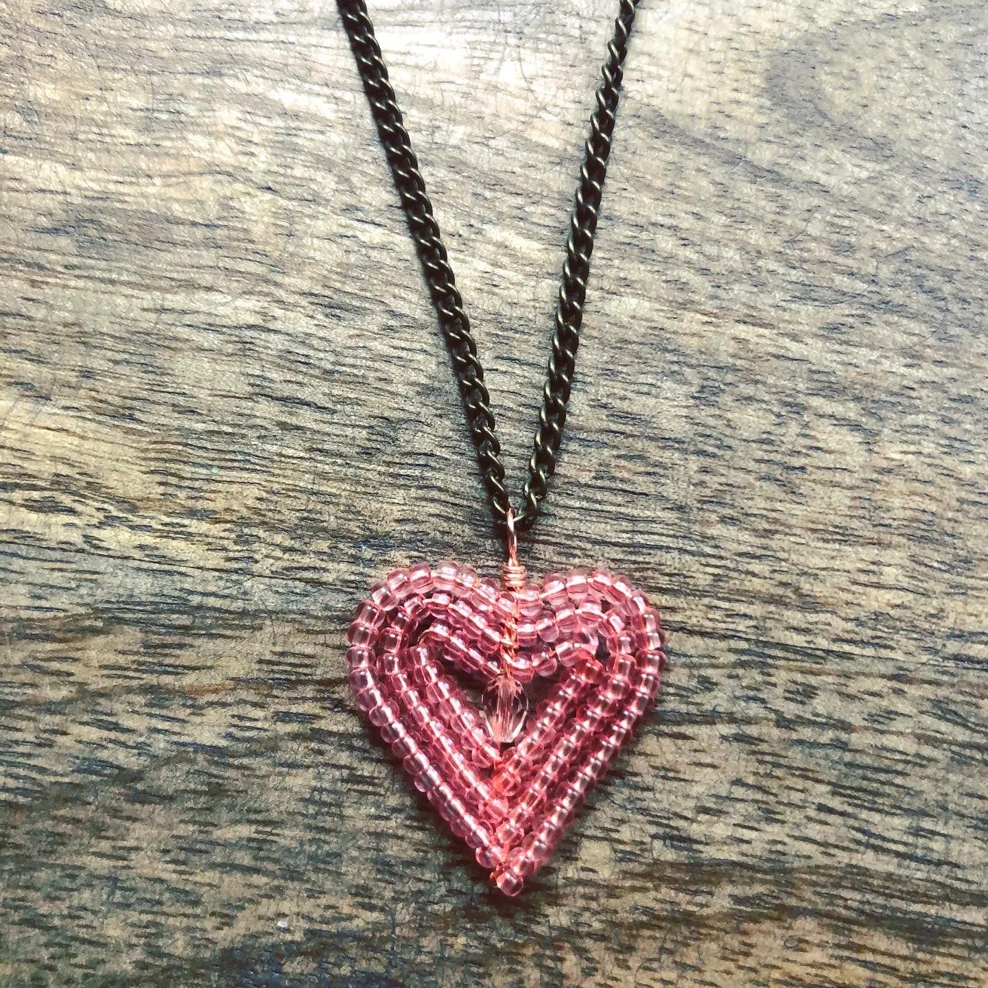 Small Beaded Heart Necklace