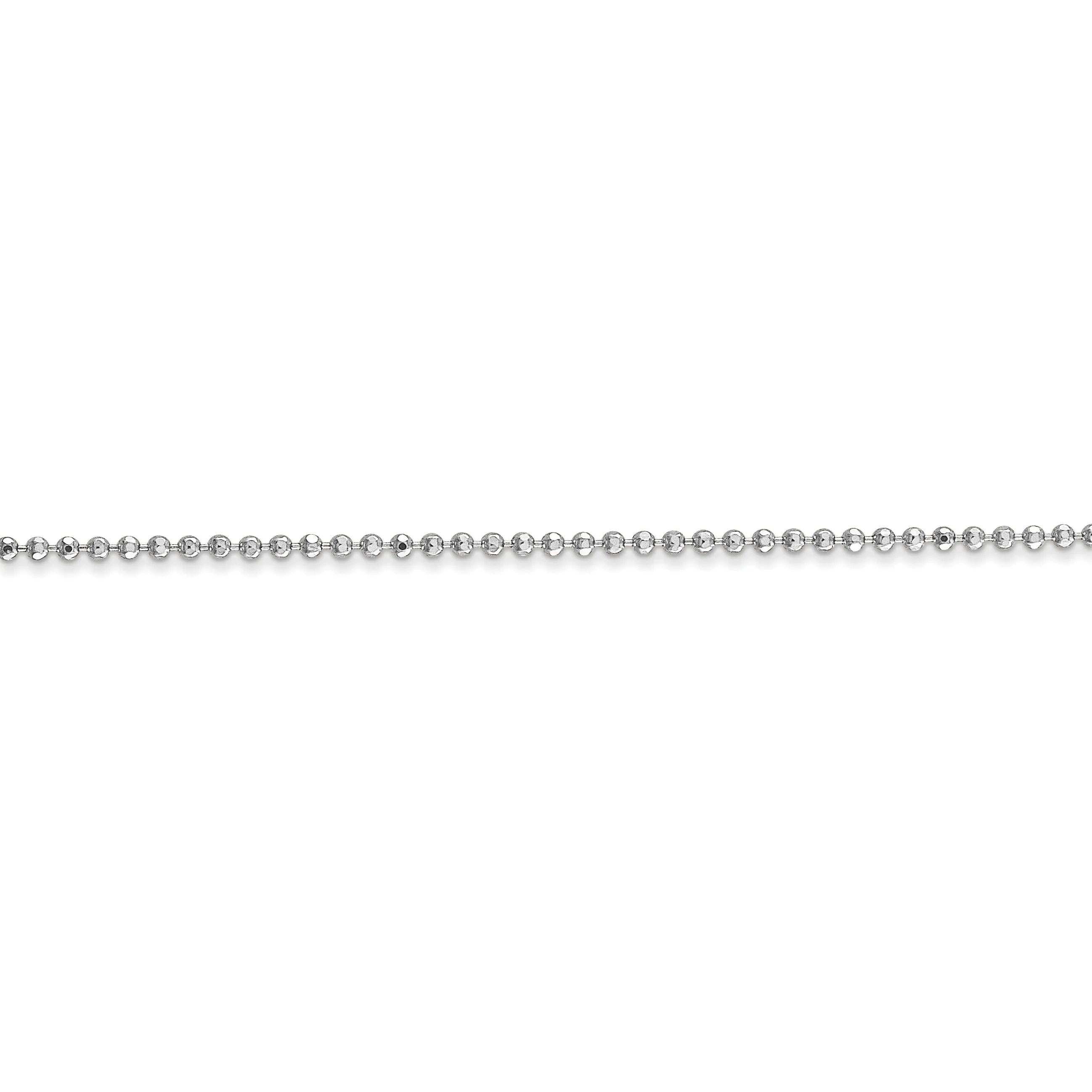 Solid 14k White Gold Beaded Pendant Chain