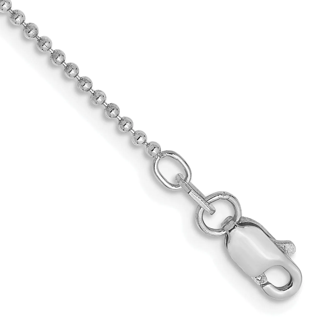 Solid 14k White Gold Beaded Pendant Chain