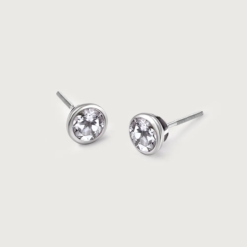 Solitaire Birthstone Stud Earrings