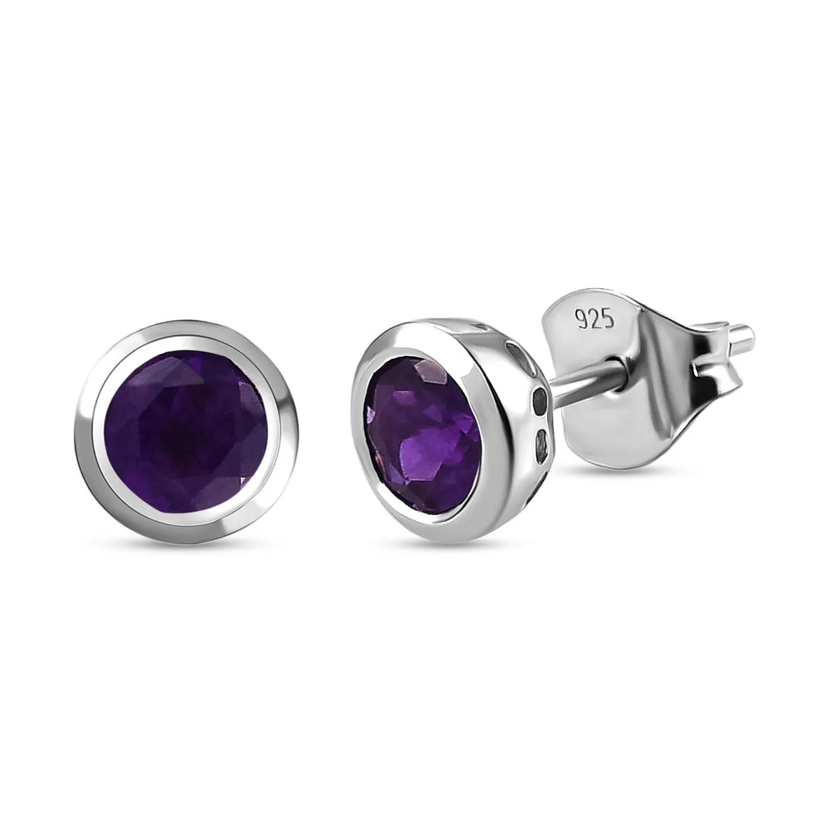 Solitaire Birthstone Stud Earrings