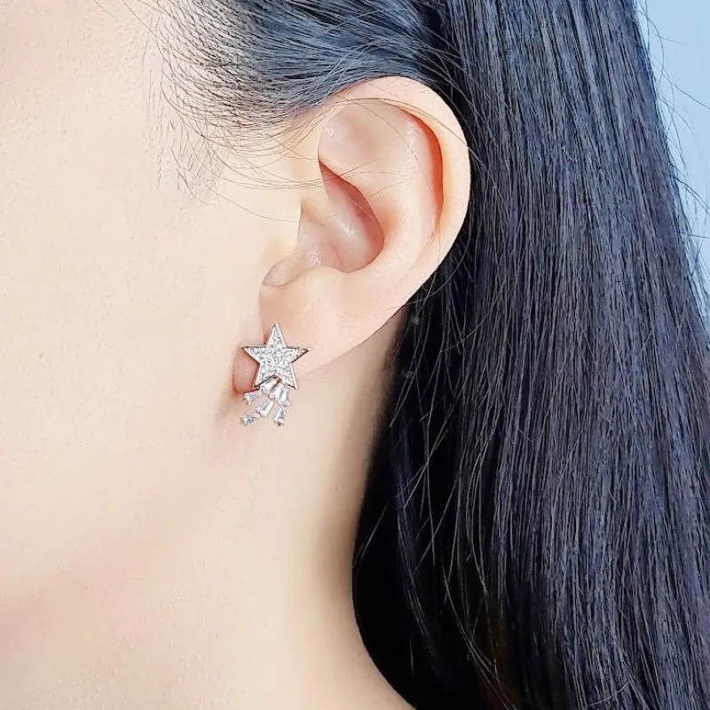 Star Cubic Zirconia  Earrings