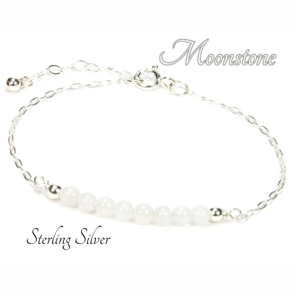 Sterling Silver Moonstone Gemstone Bracelet