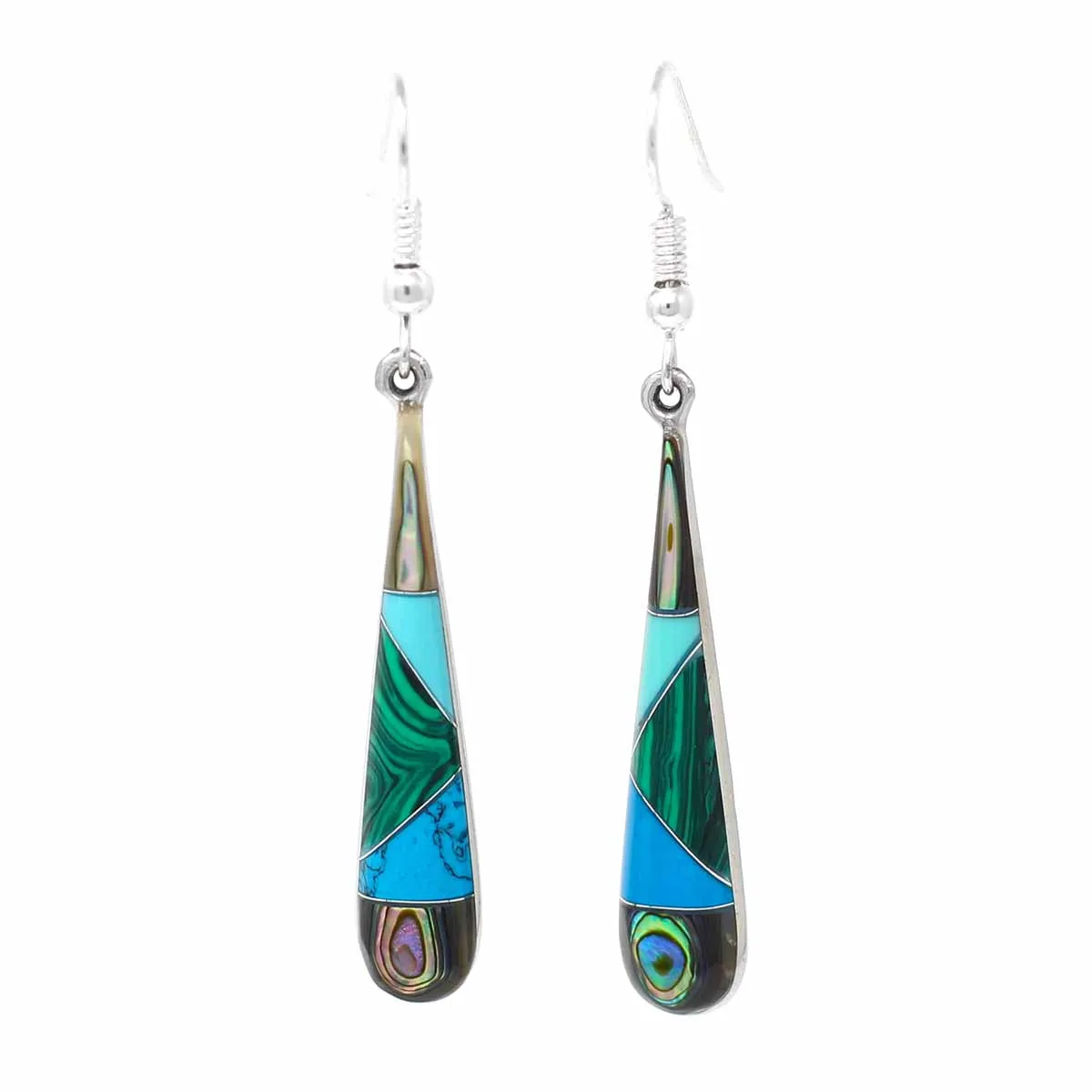 Stone and Shell Tear Drop Earrings Artisana