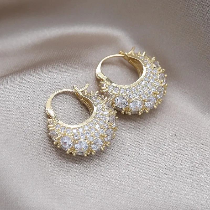 TEEK - 14K Gold Plated Zircon Earrings