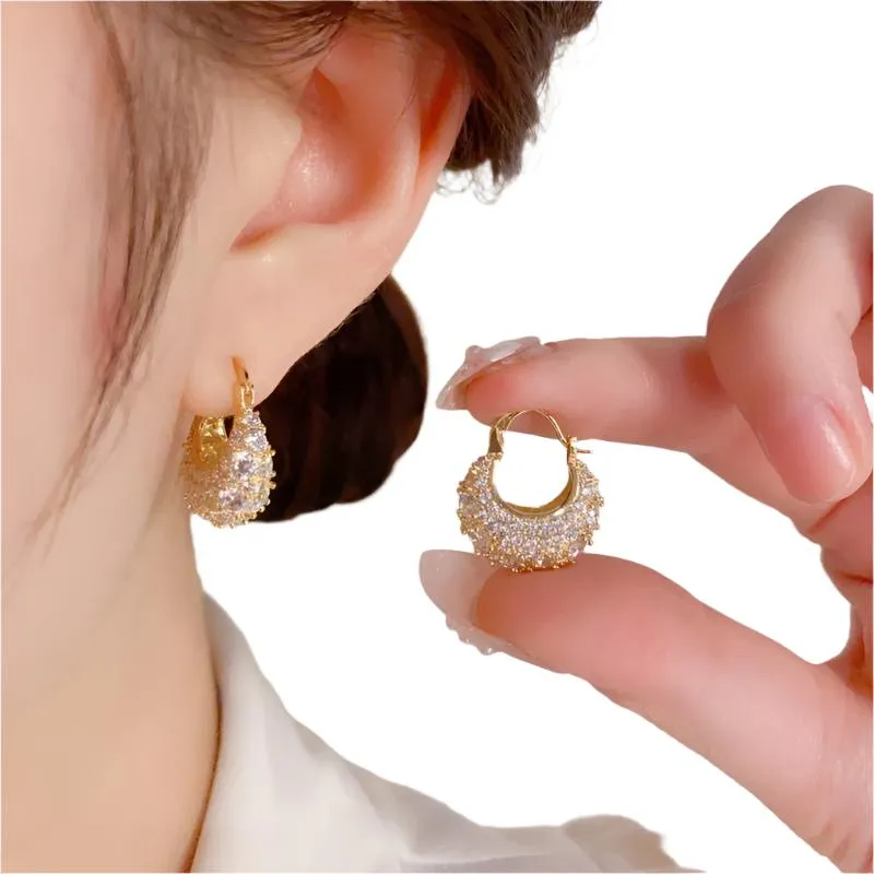 TEEK - 14K Gold Plated Zircon Earrings