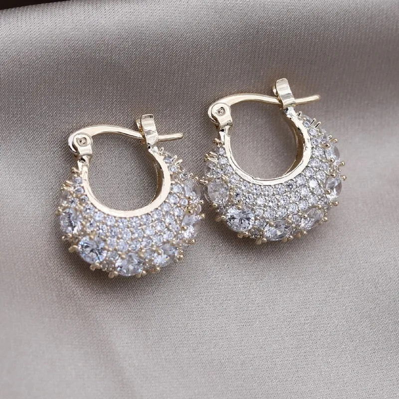 TEEK - 14K Gold Plated Zircon Earrings