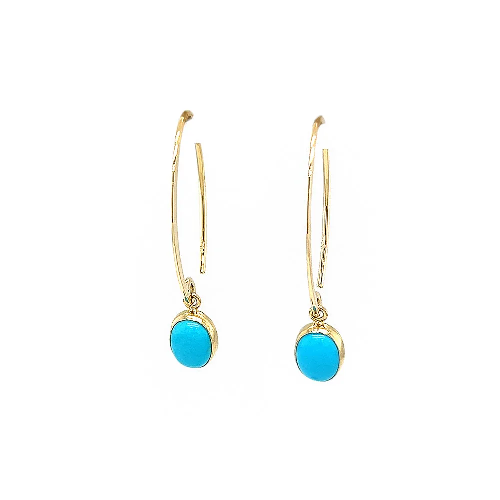 Turquoise Medium Hoop Earrings