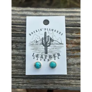 Turquoise stud earrings 8mm