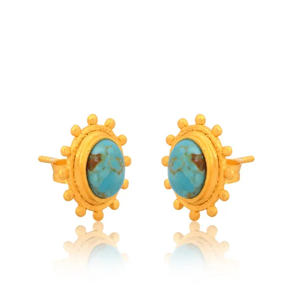 Up Until Sunrise Stud Earrings - Turquoise