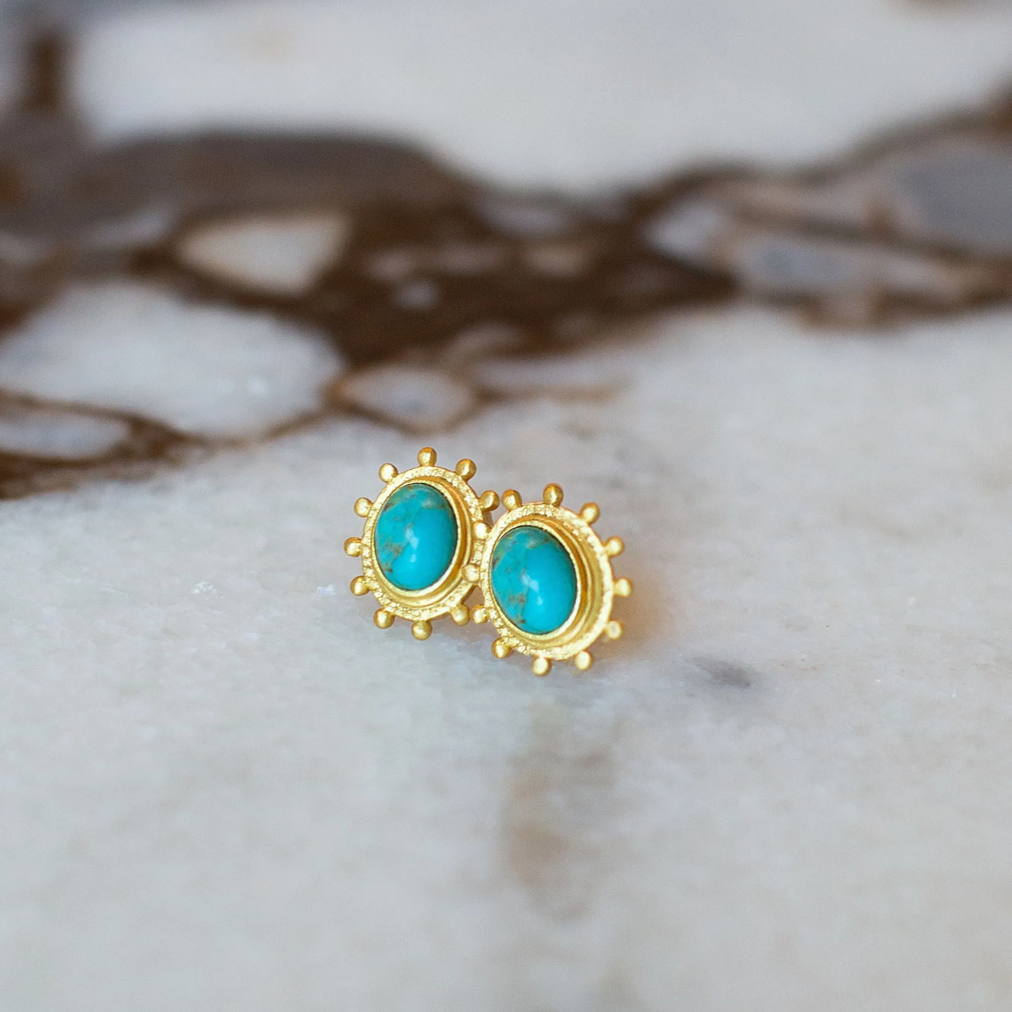 Up Until Sunrise Stud Earrings - Turquoise