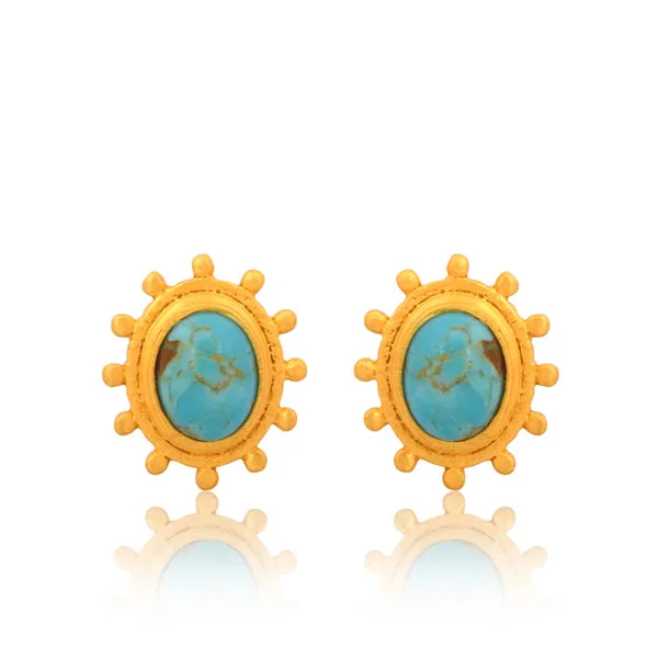 Up Until Sunrise Stud Earrings - Turquoise